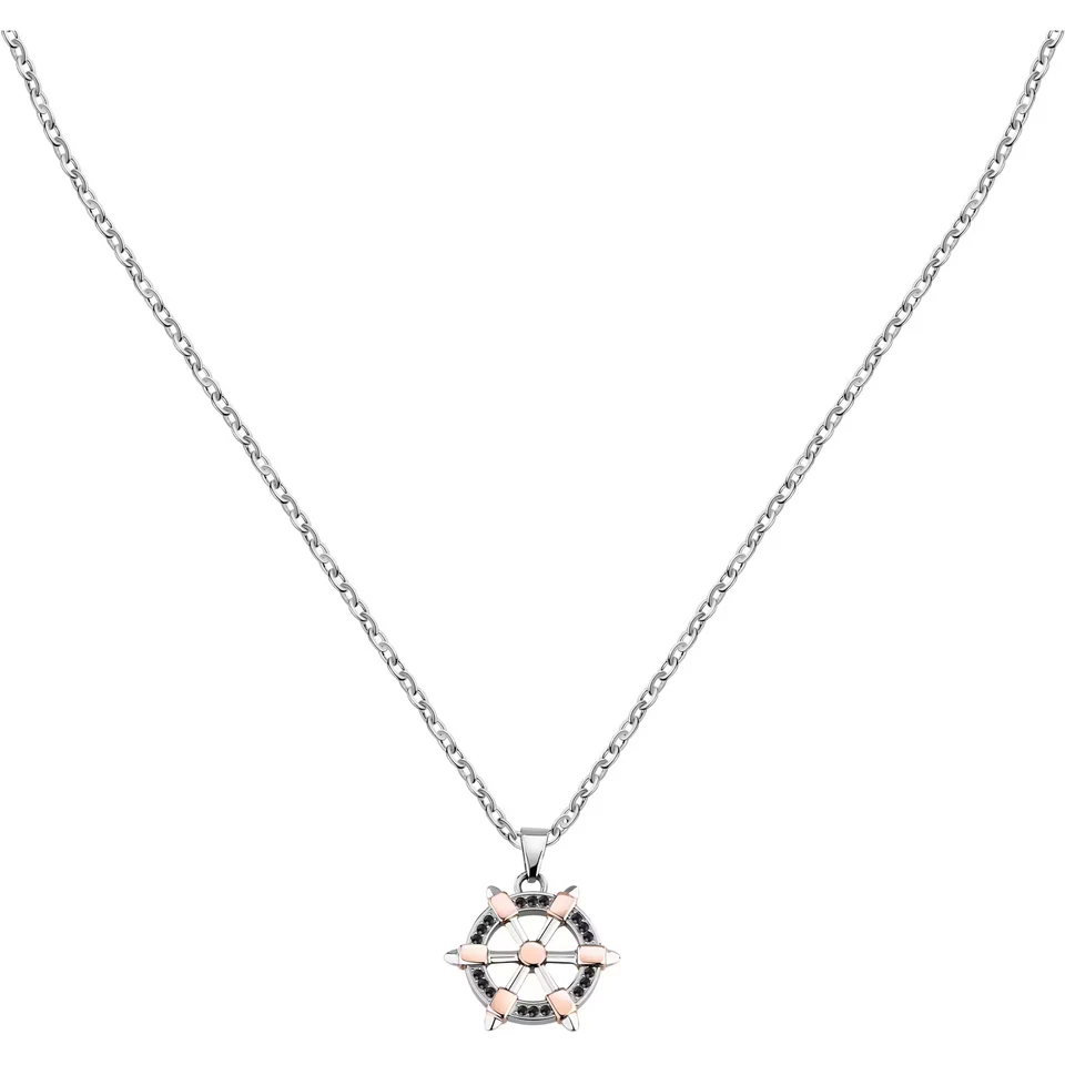 Collana uomo/ragazzo gioielli Morellato VERSILIA SAHB17 timone cristalli neri - Immagine 1 di 4