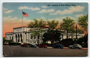 Postal Institute of Arts Detroit Michigan MI PM 1947 Old Cars Streetview - Imagen 1 de 2
