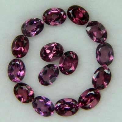 EXQUISITE SET! 3.05ct.Ultra Top Purple Pink Rhodolite Garnet Africa Oval 4x3mm. - Image 1 of 4