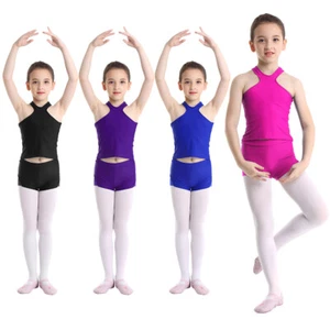 Girls Kids 2-Piece Active Set Dance Sport Outfits Crop Tops+Booty Bottoms Suit - Picture 1 of 86