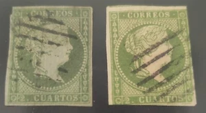 ESPAÑA. EDIFIL 39 US Y 47 US ISABEL II- VALOR DE CATÁLOGO 168 € - Imagen 1 de 2