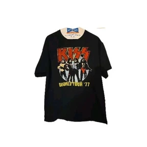 Kiss-Shirt-Men-Large-Black-Cotton-World-Tour-77-Lightw 2021 - Picture 1 of 4