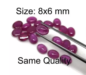 Mozambique Ruby Oval Size 8x6 mm Clean Surface Smooth Polish Flat Back Stone5288 - Picture 1 of 4