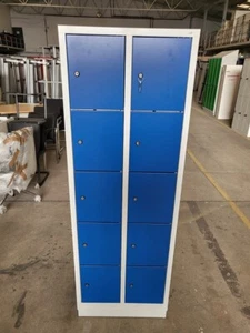 C+P Schließfachschrank Locker 10 Bereiche blau grau 60cm breit - Bild 1 von 5