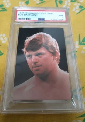 Japanese wrestling card 1981 popy Bob Backlund PSA 7 WWENWAECWAEW - Image 1 of 2