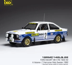 IXO Ford Escort MK II RS 1800 #2 A. Vatanen Rally Suecia 1982 1:18 18RMC142LQ.22 - Imagen 1 de 11