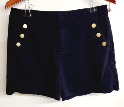 Maurices Women's Black High Waisted Zip Up  Shorts Pockets With Gold Buttons M - Image 1 of 2