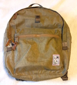 LOLA Mondo Escapist Large Women's Backpack Khaki Pink Nylon Pockets 14 x 12 - Picture 1 of 17