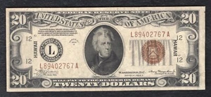 FR. 2305 1934-A $20 TWENTY DOLLARS “HAWAII” FRN FEDERAL RESERVE NOTE VERY FINE+ - Picture 1 of 2