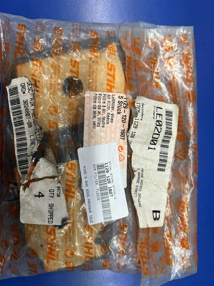 2 STIHL 020T 200T Air Filters "Fleece" 020 200 1129-120-1607