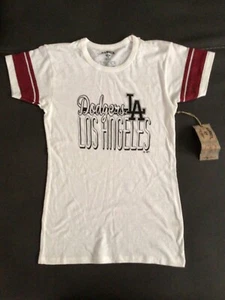 NWT '47 Brand Women's T-Shirt Large L MLB Los Angeles Dodgers White Short Sleeve - Picture 1 of 1