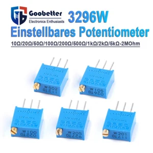 Potentiometer 3296W Trimmpotentiometer Spindeltrimmer 10Ohm-2MOhm Trimmer Poti - Bild 1 von 8