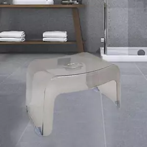 Shoe Changing Stool Small Transparent Lightweight Portable Shower Stool Toilet - Picture 1 of 9