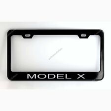 TESLA MODEL X Black License Plate Frame, Custom Made of Powder Coated Metal