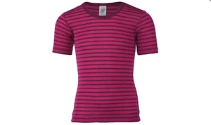 Engel-Natur KInder kurzarm Shirt Bio  Wolle / Seide himbeere / orchidee - Bild 1 von 2