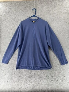 Camicia vintage REI 1/2 zip manica lunga strato base uomo grande made in USA blu - Foto 1 di 11