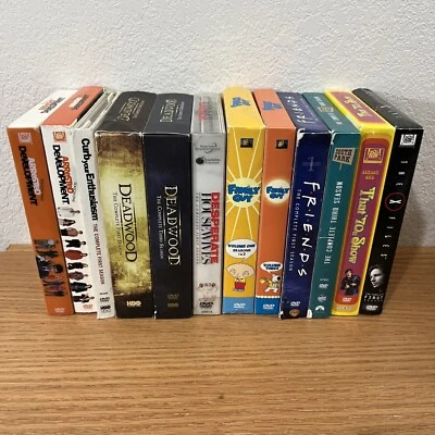 Wholesale Lot DVD TV Series Bulk Family Guy South Park Deadwood Friends 70s X-Fi - Image 1 of 4
