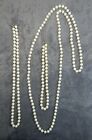 Faux Pearl Necklaces 3 Vintage 1960S Set ~ 8Mm Beads ~ 16", 24" & 46.5" Sautoir