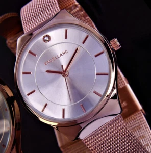 Excellanc Damen Mesh Armband Frauen Uhr Silber Rose Gold Farben - Bild 1 von 3