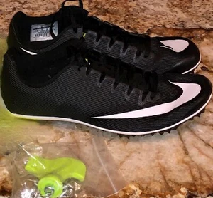 NIKE Zoom 400 Black Grey White Sprint Track Spikes Shoes NEW Mens Sz 12 - Picture 1 of 6