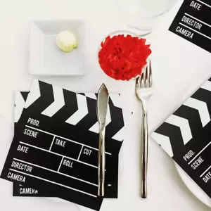 Hollywood Movie Night Clapper Board Paper Napkins Serviettes 20 Free Post - Picture 1 of 5