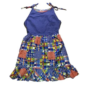 Vintage Baylis Brothers Summer Dress Girls Size 12 Polka Dot Patchwork - Picture 1 of 9