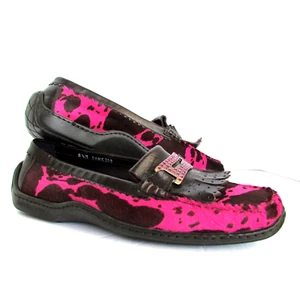 Donald J Pliner Danie BROWN/PINK Haircalf LEATHER LOAFER MOCS SHOE 8.5 MSRP $375 - Picture 1 of 12