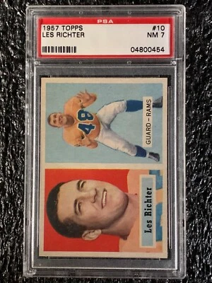 1957 Topps Football #10 Les Richter PSA 7 - Image 1 of 2