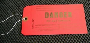 GEFAHR - Etiketten nicht bedienen -unbenutzt-10er Pack - Bild 1 von 4