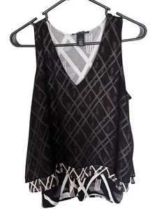 WHBM Sleeveless Dressy Blouse Career Casual Black Chiffon Women’s Size Small - Imagen 1 de 4