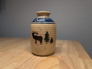 Salero moteado usado THE POTTERS MARK, PA POTTERY alce hecho a mano - Imagen 1 de 7