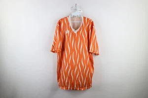 Vintage 90s Streetwear Mens XL Geometric Fire Flames Short Sleeve Soccer Jersey - Picture 1 of 13