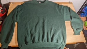 Vintage 90s Jerzees Green Blank Crewneck Sweatshirt Size XL Made In USA - Picture 1 of 6