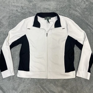 Giacca Ralph Lauren Active donna L bianca nera full zip tennis pickleball pista - Foto 1 di 16