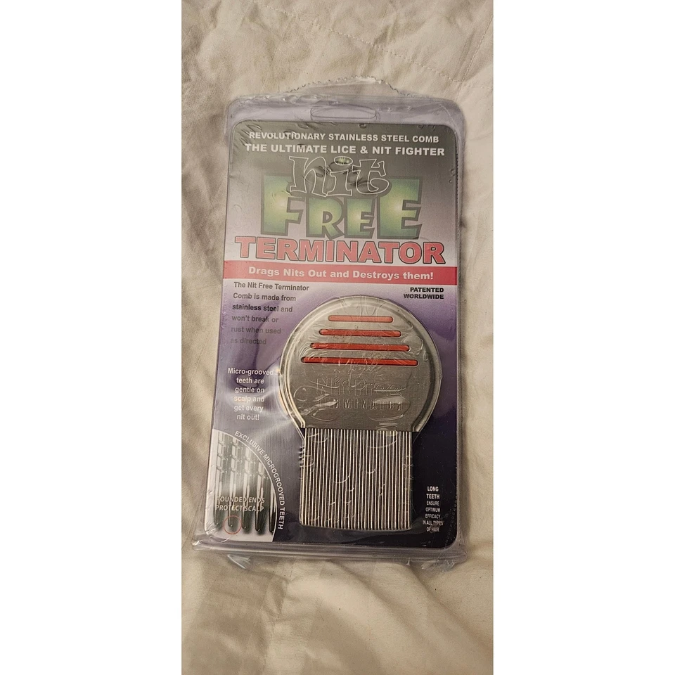 NEW Nit Free Comb Stainless Steel Nit Terminator MicroGrooved Teeth Hygienic - image 1 of 1