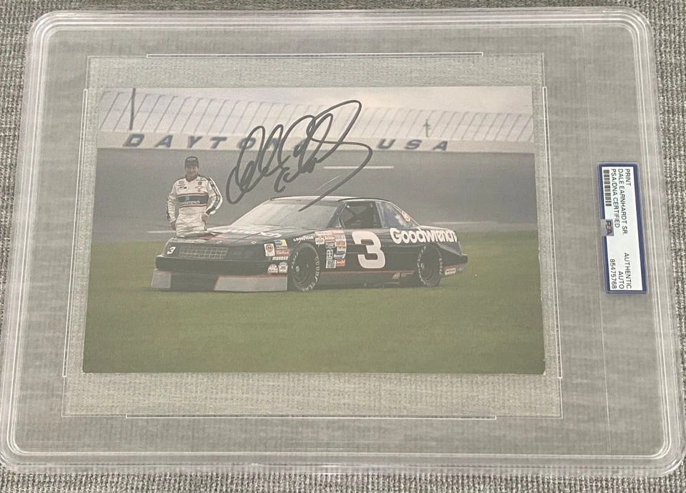 DALE EARNHARDT SR AUTOGRAPHED PRINT at Daytona 500 PSA/DNA CERTIFIED 1990 - Image 1 of 4