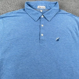 Peter Millar Shirt Mens Large Blue Polo Golf Crown Soft Silk Blend Stretch Logo - Picture 1 of 11