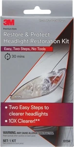 3M Auto Headlight Restoration Kit – Includes Sanding Discs, Wipes, Pad, Glove - Picture 1 of 8