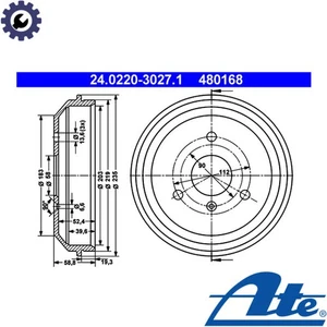 2x BRAKE DRUM 24.0220-3027.1 FOR SMART FORTWO/Cabrio ROADSTER CABRIO 0.6L 3cyl - Picture 1 of 9