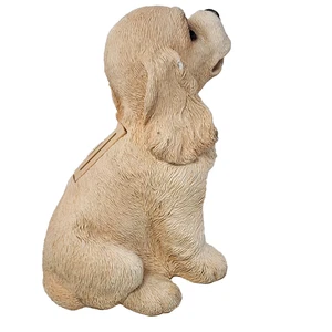 Vintage Blonde Cocker Spaniel Dog Bank Realistic Eyes Made in Oklahoma USA - Picture 1 of 15