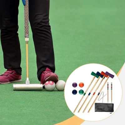 Jeu de croquet en bois de qualité supérieure pour tous les âges, jeu - Photo 1/4