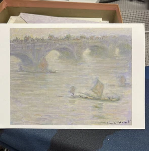 Waterloo Bridge Claude Monet cartolina di auguri vuota 6,5x4,5 - Foto 1 di 3