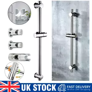 Shower Riser Rail Kit Stainless Steel Shower Slide Bar Adjustable Fixing Bracket - Picture 1 of 9