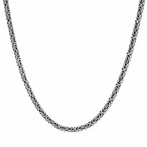 Silverly .925 Sterling Silber Oxidiertes 3.6 mm Byzantinische Kette Halskette - Bild 1 von 5
