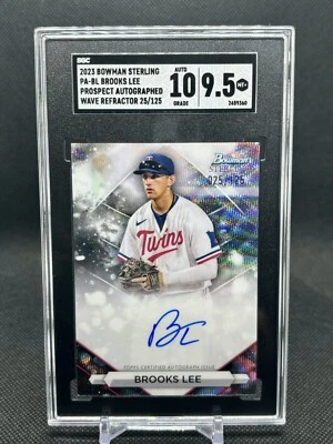 2023 Bowman Sterling Brooks Lee Auto PA-BL Wave /125 Minnesota Twins SGC 9.5 - Image 1 of 3