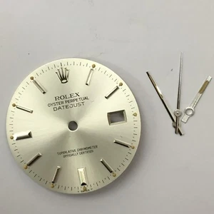 Rolex Gent's dial Oyster Perpetual DATE JUST SILVER/GREY & Hands factory finish - Picture 1 of 6