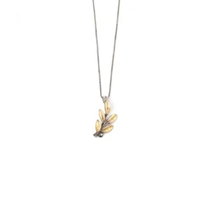Olive Leaf Necklace in 14k Gold and Silver, Olive Branch Necklace, Greek Jewelry - Picture 1 of 3