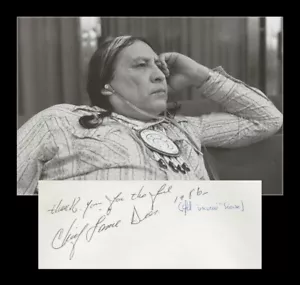 Chief Archie cervo lama di fuoco (1935-2001) - Lakota Sioux - pagina firmata 1986 - COA - Foto 1 di 4