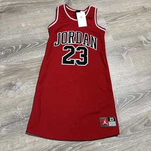 Girls Jordan 23 Sleevess T-shirt Jersey Dress Red / Black Medium MSRP $45 - Picture 1 of 6