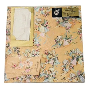 Vintage Rust Craft Gift Wrap Wrapping Paper Wedding Angels Cherubs Bells Cards - Picture 1 of 4